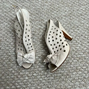 Pakerson heels white bow peep toe  size 38